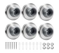 Aundhegrtt Couvercle en Caoutchouc Rond 6 Pièces, Butoir de Porte en Acier Inoxydable 304, Protecteur de Mur pour Prévenir les Poignées de Porte et Protéger les Murs.