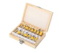 Aundhegrtt de Fraises à Router avec Tige de 1/4 Pouce, Kit de 15 Pièces en Acier pour Débutants et Professionnels