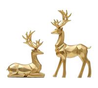 Aundhegrtt Décoration de Bureau Cerf Assis/Debout - Statuette de Cerf Mignonne pour Noël - Décoration Intérieure