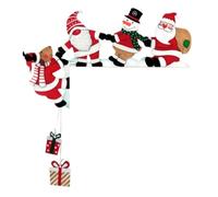 Aundhegrtt Décoration de Porte de Noël en Bois : Père Noël, GNOME de Noël, Ornement d'angle, Accessoires Décoratifs pour Le an