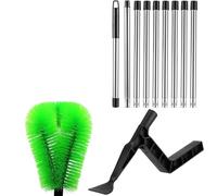 Aundhegrtt Ensemble D'Outils de Nettoyage de Gouttières avec Têtes de Brosse Doubles et Longueur Réglable Multi-Fonctionnelle.