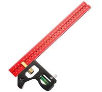Aundhegrtt Équerre Combinée Multi-Angle Règle à Angle Droit Outil de Mesure en Bois Protracteur Ingénieur Menuisier Règle Droite 400 mm