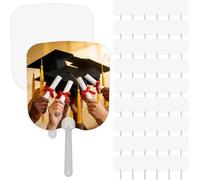 Aundhegrtt Éventails de Graduation en Sublimation Vierges, Éventails Vierges à Double Face, DIY, pour Église et Mariage.