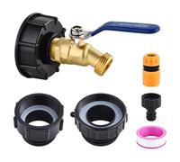 Aundhegrtt Kit D'Adaptateur pour Réservoir IBC Tote de 275 à 330 Gallons, Filetage de 2,44" Fin, Filetage de 2" Fin et Filetage de 2" Grossier, Entrée Mâle NPT de 3/4" X Mâle de 3/4".