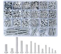 Aundhegrtt Kit D'Assortiment de 1080 Vis, Boulons et Écrous, Vis et Écrous Métriques, Rondelles Plates, Jeux de Boulons à Tête Ronde