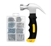 Aundhegrtt Kit D'Assortiment de 700 Clous et Marteau de 225 G, Marteau pour Accrocher des Décorations Murales et des Cadres Photo