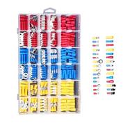 Aundhegrtt Kit de 480PCS de Connecteurs de Câble Isolés, Ensemble de Cosses à Œillet, à Fourche et à Manchon, Cosses à Anneau Assorties, Kit de Bornes Roulées.