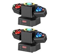 Aundhegrtt Lot de 2 Projecteurs de Scène à Deux Bras RGBW Mobiles avec Effet Étoilé pour Concerts, Églises, Clubs, Fêtes et Mariages