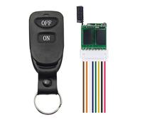 Aundhegrtt Mini Interrupteur Télécommandé 2 Canaux CC 3,7 V-12 V, Relais Sans avec Voyants LED, Télécommande pour Contrôle D'Accès 433 MHz