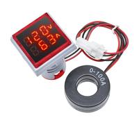 Aundhegrtt Mini Voltmètre et Ampèremètre à Double Affichage LED, Jauge de Tension Numérique AC 50-380V, Mètre de Courant 0-100A, Testeur de Panneau