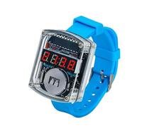 Aundhegrtt Montre Électronique à LED à Monter Soi-Même, Kit D'Affichage de 0,28 Pouce, Tube Horaire, Horloge avec Boîtier et Bracelet, Projet d'apprentissage de la Soudure à Faire Soi-Même