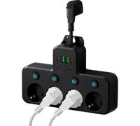 Aundhegrtt Multiprise Murale Multifonction avec 4 Prises Secteur, Filtre Réseau Universel, Chargeur USB et Adaptateur avec Interrupteur Séparé