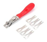 Aundhegrtt Outil de Découpe Ergonomique en Acier Inoxydable pour le Revêtement de Sol en Vinyle avec 6 Lames de Rechange et Fonctionnalité de Soudage.