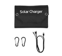 Aundhegrtt Panneau Solaire 15W 5V, Panneau D'Alimentation Pliable 5 Voies, Chargeur de Téléphone Mobile D'Urgence en Extérieur, Panneau Solaire de Charge USB Pliable