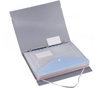 Aundhegrtt Pochette à 11 Anneaux pour Classeurs à Feuilles Mobiles, Chemise Transparente à 3 Anneaux + 6 Pochettes à Rabat pour Documents de Bureau et Scolaires