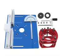 Aundhegrtt Pour Kit de Levage de Routeur en Bois Compatible avec Moteur de 65 mm de Diamètre, Plaque D'Insertion de Table de Routeur en Aluminium, Guide de Jauge à Onglet et Support de