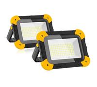 Aundhegrtt Projecteur LED Portable Rechargeable avec Lumière de Travail Magnétique, Alimenté par Batterie, Sans, pour L'Éclairage de Chantiers Extérieurs, 2 Pièces.
