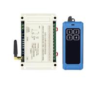 Aundhegrtt Télécommande sans 4 Canaux 300 M CC 12 V-48 V, 30 A, pour Portes de Garage, avec Relais et Récepteur pour Interrupteur D'Éclairage LED