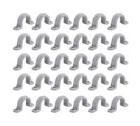 AUNMAS 30Pcs Sangle de Tuyau en PVC Collier de Serrage en PVC Support en U en 2 Trous de 6mm Trou de Vis Robuste Résistant à la Déformation avec Conception de Rainure pour Fixation (1 Pouce)