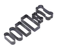 AUNMAS Ensemble de Matrices de Découpe du Cuir, 6 Pièces en Acier allié | Convient pour le Bricolage de Ceinture de Portefeuille, Poinçon Creux de Haute dureté, Fonctionne avec un Outil D'estampage