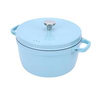 AUNMAS Faitout en Fonte émaillée avec Couvercle, Cocotte Ronde Antiadhésive Robuste avec Deux Poignées pour Cuisinière à Gaz, Table de Cuisson à Induction, pour Braiser des Ragoûts,