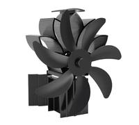 AUNMAS Poêle à Bois Ventilateur, Thermique, 7 Lames, Alliage D'Aluminium | Circulation de l\'air du foyer, cuisinière de 100 à 250 C, activé par la chaleur, sans piles ni électricité
