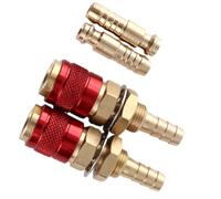 AUNMAS Raccord Rapide en Laiton, Adaptateur à Barbe M8 8mm | Conduite de gaz d\'eau pour torche de soudage, 2 bouchons 2 connecteurs, débit sans fuite, configuration TIG MIG, raccord