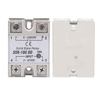 AUNMAS Relais Statique DC DC SSR, 100A 5-220VDC Contact sans Interrupteur | Montage par Boulons pour Installation Facile, Tension de Commande 3-32VDC, Tenue Dielectrique 2500VAC, Conception