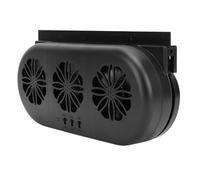 AUNMAS Ventilateur D'échappement Solaire de Voiture alimenté par USB 5000 Tr/min Ventilateur de Ventilation Silencieux à Vent Fort avec Technologie Silencieuse pour la Circulation de (BLACK)