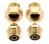 Aupoko Lot de 4 adaptateurs de cartouche de gaz - Connecteurs en laiton européen pour bouteilles de camping, poêles et barbecues (GPL/propane/butane)
