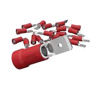 AUPROTEC 100x Connecteurs plats 0,5-1,5 mm² rouge/Largeur de connexion 4,8 mm Connecteur mâle en PVC partiellement isolé MDD Connecteur de câble en laiton étamé