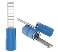 AUPROTEC 50x Cosses plates isolées bleu 1,5 mm² - 2,5 mm² | 2,4 x 10 mm Goupille Cosse