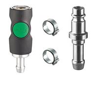 AUPROTEC Kit d’Accouplement à air comprimé avec Raccord Rapide de Sécurité Prevost 6mm Embout et Colliers