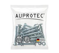 AUPROTEC Lot de boulons poêliers M6x90 avec écrou et rondelle | acier zingué 4.8 | DIN 603 tête bombée collet carré pour construction bois et extérieur | 10 pièces