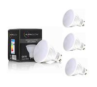Auraglow Ampoules GU10 LED Blanc Froid 5.3W, EQV 70W, Lot de 4 | Spots lumière du jour 550 lumens, 6500K, très lumineux pour cuisine, bureau et plan de travail, économie d'énergie