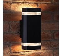 Auraglow Applique Double Up Down Noire, Blanc Chaud, Intérieur Extérieur