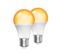 Aurahome Ampoule LED E27 2000K, Ambre Chaud Blocage de la Lumière Bleue Veilleuse LED 9W (60W Équivalent Lumière Chaude Doux pour Chambre à Coucher, Sommeil Sain, Lumière pour Chambre de Bébé, 2PCS