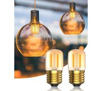 Aurahome Lot de 2 ampoules LED E27 2 W, ambre vintage, ampoule Edison E27 blanc chaud 2700 K, remplace les ampoules 20 W, veilleuse pour chambre à coucher, café, bar, intensité non variable