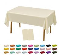 AURALIN Nappes PEVA Beige Lot de 2 137×274 cm lavables pour fêtes et Repas | Protections rectangulaires résistantes à l’eau et à l’huile pour mariage pique-nique banquet fête et repas quotidien