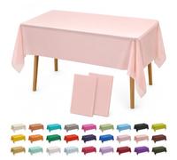 AURALIN Nappes PEVA Rose Clair Lot de 2 137×274 cm lavables pour fêtes | Protections rectangulaires résistantes à l’eau et à l’huile pour mariage pique-nique banquet fête et repas quotidien