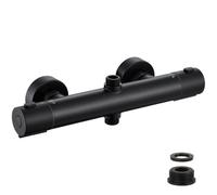Auralum Mitigeur Thermostatique de Douche Noir Mat, Robinet Corps Froid Anti-Brûlure, Mélangeur Thermostat Anti-Calcaire