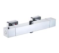 Auralum Mitigeur Thermostatique Douche Anti-Brûlure, Robinet de Douche Thermostatique Chrome avec Corps Froid et Cartouche Anti-Calcaire, Contrôle Précis de la Température 38°C et Débit Réglable