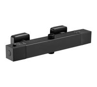 Auralum Mitigeur Thermostatique Douche Anti-Brûlure, Robinet de Douche Thermostatique Noir Mat avec Corps Froid et Cartouche Anti-Calcaire, Contrôle Précis de la Température 38°C et Débit Réglable