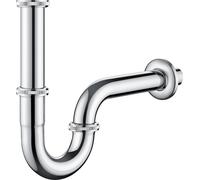 Auralum Siphon universel en acier inoxydable Siphon tubulaire/siphon lavabo, 1 1/4" x 32 mm, garniture d'écoulement ajustée, siphon tubulaire siphon anti-odeur