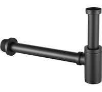 Auralum Siphon universel Réglable en hauteur 1 1/4 pouce Siphon tubulaire, garniture de vidage pour lavabos & vasques, noir