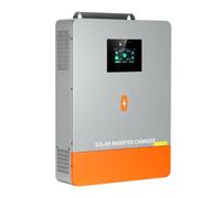 AuraSolar Onduleur solaire hybride 12000 W 48 V Onduleur divisé 120/240 V | Onduleur hybride à onde sinusoïdale pure avec 2 MPPT, entrée PV max 500 V, écran tactile, 6 parallèles