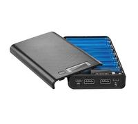Auratrove Boîtier de batterie externe à monter soi-même pour 8 batteries, chargement USB, boîte de rangement avec affichage LED, pas de soudure nécessaire pour une utilisation en extérieur et à la