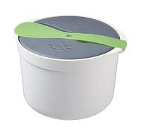 Auratrove Cuiseur à riz pour micro-ondes, cuiseur vapeur portable avec passoire pour légumes, pâtes, soupe, récipient alimentaire en polypropylène BPA 18 x 18 x 13 cm