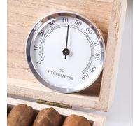 Auratrove Hygromètre en alliage d'aluminium de 57 mm, jauge d'humidité élevée pour armoire, violon, serre, argenté