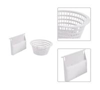 Auratrove Kit de couverture de porte d'écumoire de piscine avec panier et 30 chaussettes filtrantes, barrière de déversoir en plastique pour enlever les débris, compatible avec les piscines hors sol